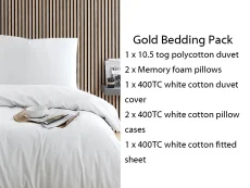 Harwood Textiles Harwood Textiles Gold 6ft Super King Size Bedding Pack