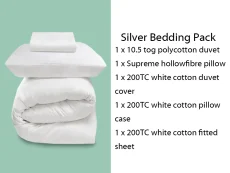 Harwood Textiles Harwood Textiles Silver 3ft Single Bedding Pack