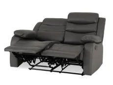 Seconique Seconique Roma Grey Faux Leather 3 Seater + 2 Seater Recliner Sofa Set