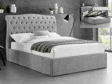 Limelight  Limelight Rosa 4ft6 Double Light Grey Fabric Ottoman Bed Frame
