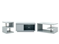 GFW GFW Polar Grey High Gloss 3 Piece Living Room Furniture Set