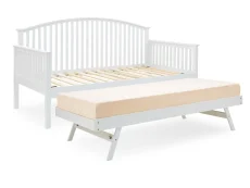 GFW GFW Madrid 3ft Single White Wooden Day Bed with Guest Bed Frame