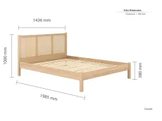 Birlea Furniture & Beds Birlea Croxley 4ft6 Double Rattan and Oak Wooden Bed Frame