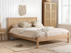 Birlea Furniture & Beds Birlea Croxley 5ft King Size Rattan and Oak Wooden Bed Frame