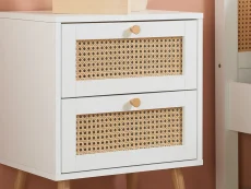 Birlea Croxley Rattan and White 2 Drawer Bedside Table