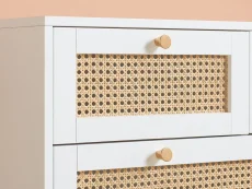 Birlea Croxley Rattan and White 3+2 Drawer Chest of Drawers