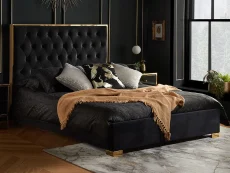 Birlea Furniture & Beds Birlea Chelsea 4ft6 Double Black Fabric Bed Frame