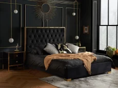 Birlea Furniture & Beds Birlea Chelsea 5ft King Size Black Fabric Bed Frame