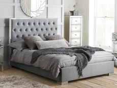 Birlea Furniture & Beds Birlea Chelsea 4ft6 Double Grey Fabric Bed Frame