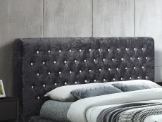 Birlea Furniture & Beds Birlea Grande 4ft6 Double Black Crushed Velvet Bed Frame