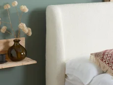 Birlea Furniture & Beds Birlea Halfden 4ft6 Double White Fabric Bed Frame