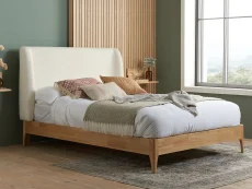 Birlea Furniture & Beds Birlea Halfden 5ft King Size White Fabric Bed Frame