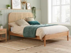 Birlea Furniture & Beds Birlea Margot 4ft6 Double Rattan and Oak Wooden Bed Frame