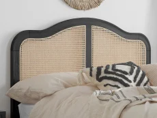 Birlea Furniture & Beds Birlea Leonie 4ft6 Double Rattan and Black Wooden Bed Frame