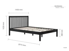 Birlea Furniture & Beds Birlea Nova 4ft6 Double Black Wooden Bed Frame