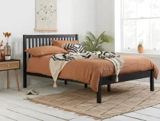 Birlea Furniture & Beds Birlea Nova 4ft6 Double Black Wooden Bed Frame