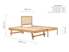 Birlea Furniture & Beds Birlea Buxton 3ft Single Honey Pine Wooden Guest Bed Frame