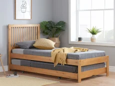 Birlea Furniture & Beds Birlea Buxton 3ft Single Honey Pine Wooden Guest Bed Frame