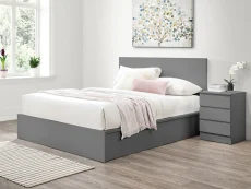 Birlea Furniture & Beds Birlea Oslo 4ft6 Double Grey Wooden Ottoman Bed Frame