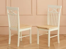 Birlea Furniture & Beds Birlea Chatsworth Cream and Oak Extending Dining Table and 6 Chair Set