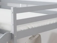 Birlea Furniture & Beds Birlea Frankie 3ft Single Grey Mid Sleeper Bed Frame with Slide