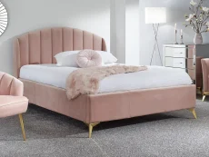 GFW Pettine Double Pink Fabric 3 Piece Bedroom Furniture Set