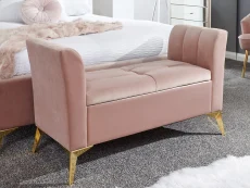GFW GFW Pettine King Size Pink Fabric 3 Piece Bedroom Furniture Set