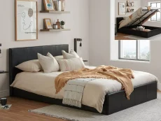 Birlea Furniture & Beds Clearance - Birlea Berlin 5ft King Size Brown Faux Leather Ottoman Bed Frame