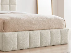 Limelight  Limelight Starla Square 5ft King Size Ivory Boucle Fabric Ottoman Bed Frame