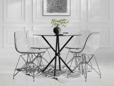LPD LPD Coco Set of 2 Smoked Grey and Black Dining Chairs