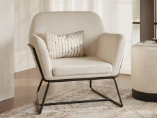 LPD LPD Charles Ivory Boucle Fabric Armchair