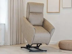 PICK4U PICK4U Richmond Dual Motor Taupe Faux Leather Riser Recliner Chair