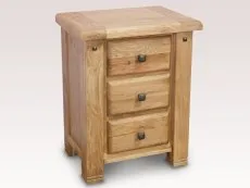ASC ASC Balmoral 3 Drawer Oak Wooden Bedside Table (Assembled)