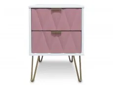 ASC ASC Diana Kobe Pink and White 2 Drawer Small Bedside Table (Assembled)