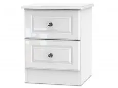 Welcome Welcome Balmoral White High Gloss 2 Drawer Small Bedside Table (Assembled)