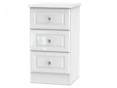 Welcome Welcome Balmoral White High Gloss 3 Drawer Bedside Table (Assembled)