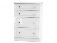 Welcome Welcome Balmoral White High Gloss 4 Drawer Deep Chest of Drawers (Assembled)