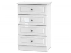 Welcome Welcome Balmoral White High Gloss 4 Drawer Midi Chest of Drawers (Assembled)