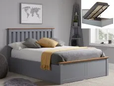 ASC ASC Sydney 4ft6 Double Stone Grey Wooden Ottoman Bed Frame