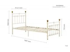 Birlea Furniture & Beds Birlea Atlas 3ft Single Cream Metal Bed Frame