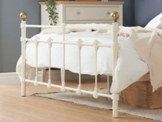 Birlea Furniture & Beds Birlea Atlas 4ft Small Double Cream Metal Bed Frame