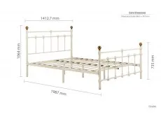 Birlea Furniture & Beds Birlea Atlas 4ft6 Double Cream Metal Bed Frame