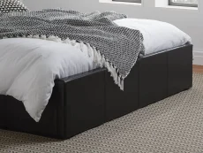 Birlea Furniture & Beds Birlea Berlin 4ft Small Double Black Faux Leather Ottoman Bed Frame