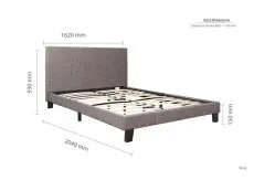 Birlea Furniture & Beds Birlea Berlin 5ft King Size Grey Fabric Bed Frame