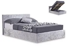 Birlea Furniture & Beds Birlea Berlin 5ft King Size Steel Crushed Velvet Glitz Fabric Ottoman Bed Frame