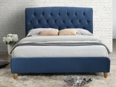 Birlea Furniture & Beds Birlea Brompton 4ft Small Double Midnight Blue Fabric Bed Frame