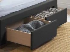 Birlea Furniture & Beds Birlea Valentino 5ft King Size Charcoal Fabric 2 Drawer Bed Frame