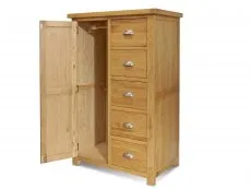 Birlea Woburn 1 Door 5 Drawer Oak Wooden Single Wardrobe