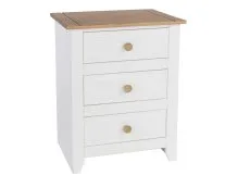 Core Products Core Capri White 3 Drawer Bedside Table