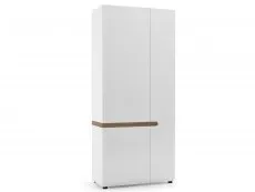 Furniture To Go Furniture To Go Chelsea White High Gloss and Oak 2 Door Double Wardrobe
